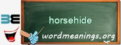 WordMeaning blackboard for horsehide